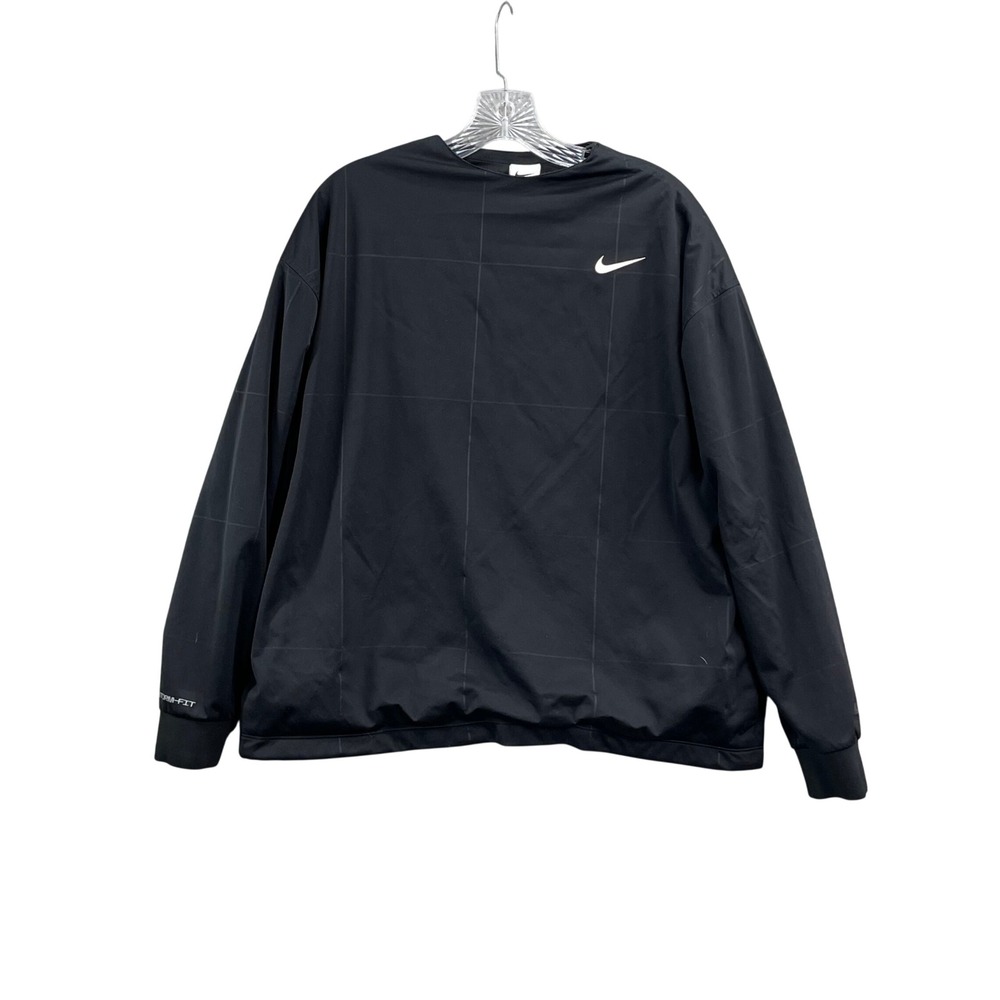 Nike Storm-FIT Pullover Womens Large Black Excellent Grid Pattern Long Sleeve